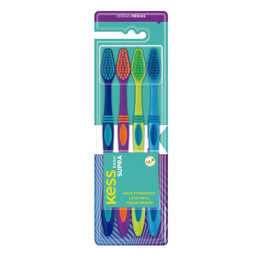 Kess - Combo Supra com 4 Escovas, Multicor | Amazon.com.br